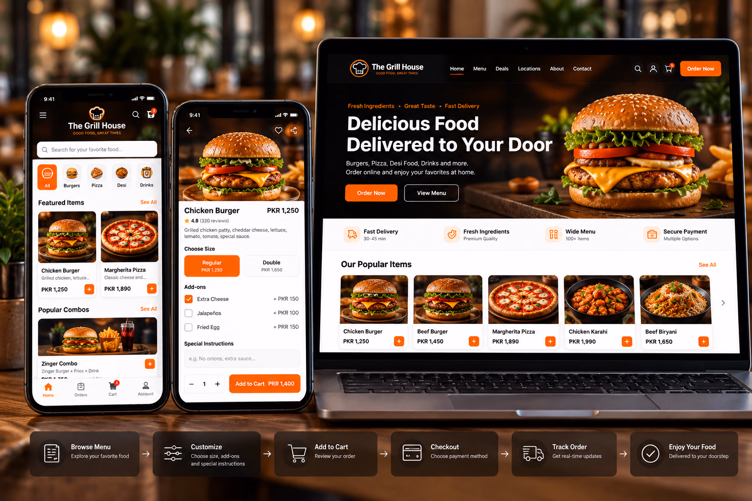 Online restaurant ordering experience