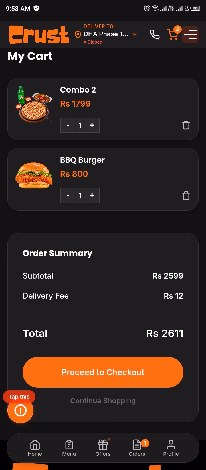 Checkout UI Mockup
